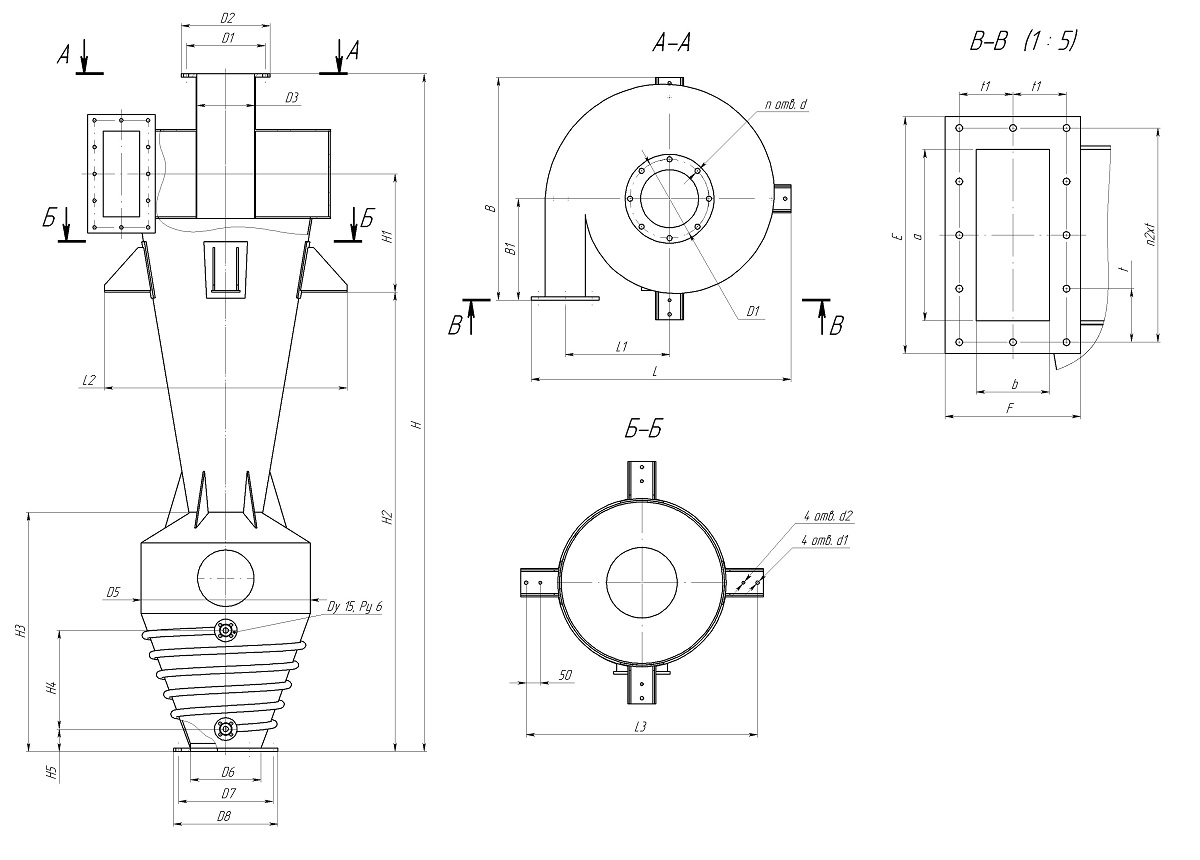 чертеж циклона СК-ЦН-34 в Шуе